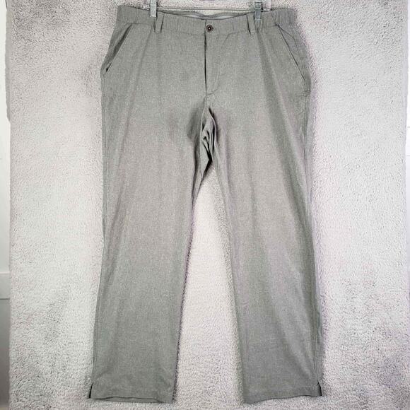 Under Armour UA Golf Pants Mens Size 40x32 Gray Loose Flat Front Chino - Picture 2 of 9